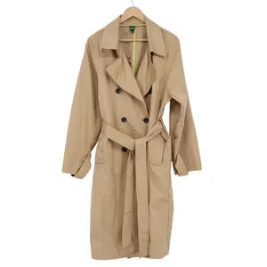 Wild Fable Womens XXL Tan Khaki Double Breasted Belted Trench Coat Jacket Long thumbnail 2