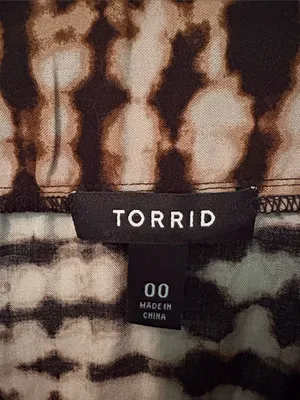 Tie-Dye Handkerchief Hem Skirt - Black, Brown & Cream thumbnail 2