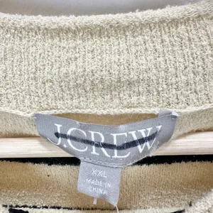 J.Crew Cropped Boucle Rollneck Sweater Striped Cotton Blend Nautical XXL NWT thumbnail 8