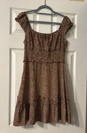 Brown Polka Dot Dress Size M thumbnail 1