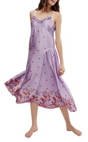 Free People Intimately On My Own Satin Maxi Dress thumbnail 1