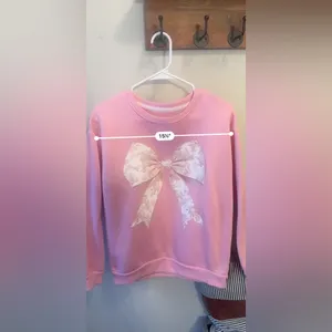 Blush Pink Bow Coquette Sweater Size Small thumbnail 8