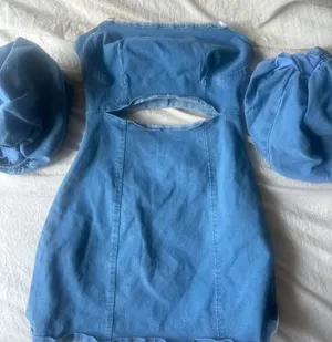 Strapless Denim Dress Blue thumbnail 3