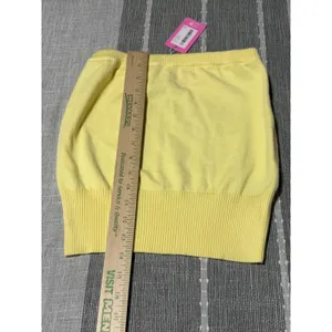 Edikted Yellow Knit Tube Top Strapless Ribbed Hem Size Small S21114-YELLOW‎ thumbnail 2