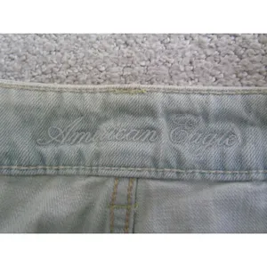 American Eagle Denim Shorts 12‎ Light Wash Distressed Frayed Hem Boho Summer thumbnail 6