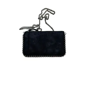 Zara Black Faux Suede silver studded crossbody bag / clutch thumbnail 5