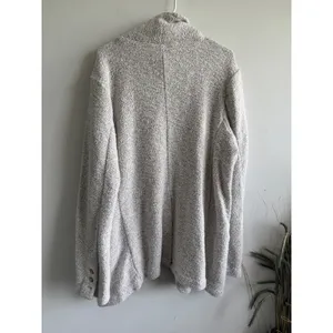 Faherty Womens Organic Cotton Knit Blazer Grey Marled Unstructured Jacket‎ XL thumbnail 5
