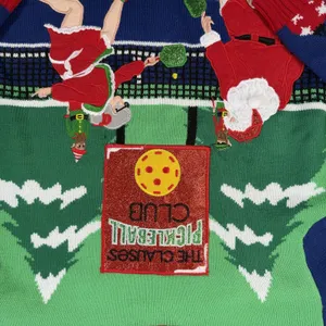 Blizzard Bay Ugly Christmas Sweater Adult LG Santa Mrs Claus Pickleball Holiday thumbnail 5