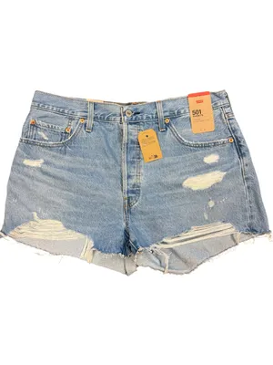NEW! Levi’s 501 High Rise Distressed Cutoff Denim Shorts Size 34 thumbnail 2
