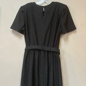 Vintage Tabby of California Black Polka Dot Belted Dress Size 16 thumbnail 8