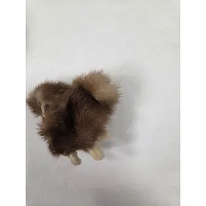 Vintage French Poodle Real Mink Pin Brooch w/ Matching Clip on Earrings Antique thumbnail 4