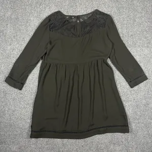 NWT Zara Women’s black dress‎ long sleeve lace back thumbnail 2