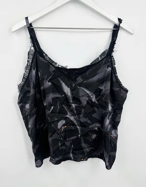 Halloween Black Bats Camisole Tank Top Size 3X Plus Size Goth Grunge V Neck thumbnail 1