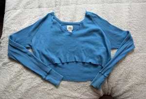 BDG Blue Cropped Long Sleeve thumbnail 1