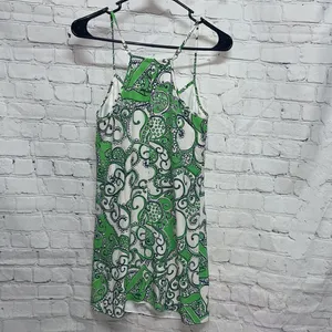 Lilly Pulitzer Green & White Paisley Dress Size XS thumbnail 8