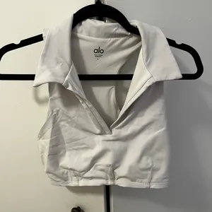 Alo Charmed Collar Bra Tank In White thumbnail 3