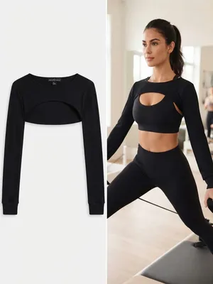 Almost Famous Black Ribbed Bolero / Shrug Top ✨ thumbnail 2