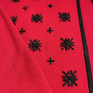 Pendleton Red Open Cardigan w Black‎ Snowflakes Wool Blend XL Tall thumbnail 4