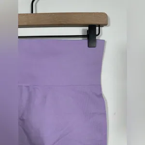 SET Active Sculptflex Bike‎ Shorts Medium Purple High Rise Seamless Workout thumbnail 5