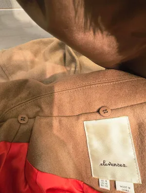 {6} Anthropologie Elevenses Removable Faux Fur Toggle Peacoat In Camel thumbnail 15