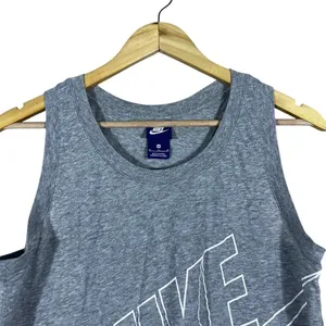 Nike Sportswear Logo Graphic Tank Top Gray Athleisure Racerback Size M thumbnail 2