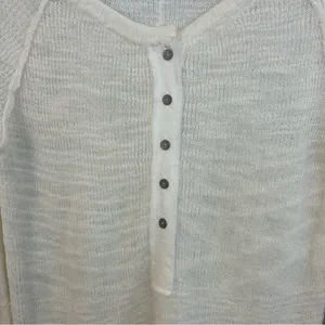 Free People Mountain Song Cream/Ivory Pullover Lightweight Mesh Sweater Small thumbnail 5