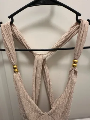 Beige Textured Beachy Dress thumbnail 5