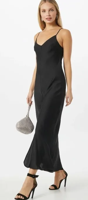 Free people smoke and mirrors slip dress satin evening party black Carolyn b 90s thumbnail 1