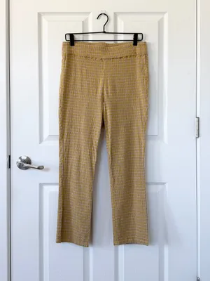 Free People In My Feelings Slim Crop Gingham Plaid Pants in Yellow thumbnail 6