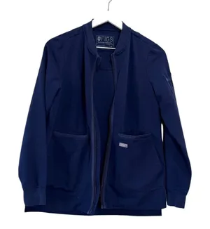 FIGS Navy Blue Technical Collection Bellery Scrub Jacket Zip Front Size XS thumbnail 1