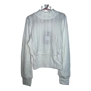 Bog Band Of The Free‎ Raquel Ivory Ribbed Knit Pullover Shirt Mock Neck Size Xs thumbnail 2