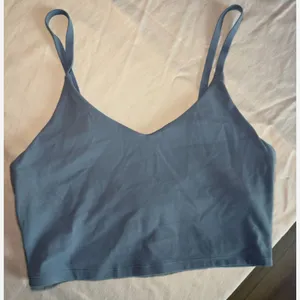 Athleta Elation V-Neck Longline Sports Bra Size Small Cottage Blue thumbnail 3