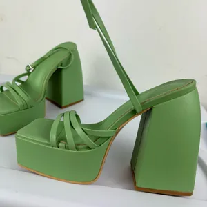 Princess Polly La Belle Platform Heels Green Sz 6 Strappy thumbnail 8