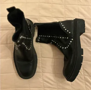 Zara Black Studded Boots thumbnail 1