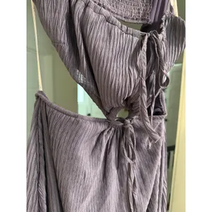Lulus Dusty Purple Plisse‎ O-Ring Cutout Maxi Dress Womens Medium Smocked Back thumbnail 7