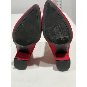 Woman’s Shein Rapid 01 Size 7 Red Pointed Toe Side Zip Chunky Heel Ankle Bootie thumbnail 6