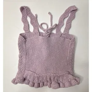 Urban Outfitters Tank Top Womens Girls Size XS Purple Ruffle Cottage Fairy‎ Knit thumbnail 8