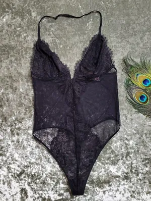 Victoria's Secret Sheer Lace Teddy Thong Bodysuit thumbnail 1