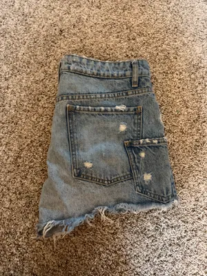 ZARA High Waisted Jean Shorts thumbnail 2