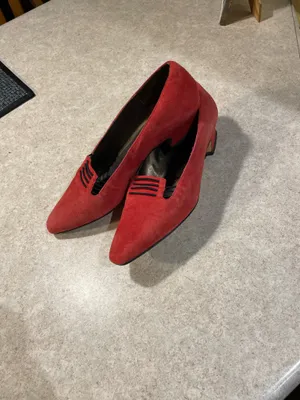 Garolini red suede kitten heels Size 10 thumbnail 9