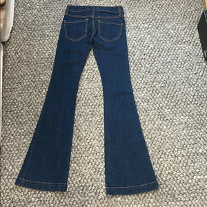 Free People Blue Denim Western Bell Bottom Flare Jean Size 24 thumbnail 10