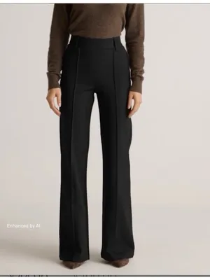 Quince Ultra Stretch Ponte Flare Leg Pants Pull On Navy Blue Womens Size M thumbnail 2