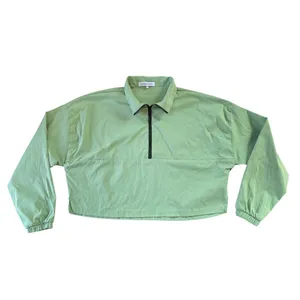 WeWoreWhat Green Cropped 1/4 Zip Pullover Womens‎ Medium Quarter Zip Sweatshirt thumbnail 3