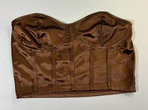 Brown Satin Bustier Top Size L thumbnail 1