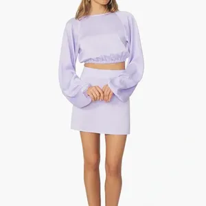 WeWoreWhat Mini Slip Skirt Satin Charmeuse Purple Minimalist Y2K Revolve M NWT thumbnail 2