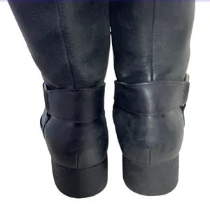 CLARKS Royal Derby Black Leather Boots Low Heal Tall Riding Womens Size 7.5 thumbnail 5