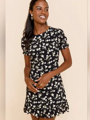 Mi Ami Tiff Ditsy Floral Ruffled Mini Dress Fit & Flare - Size: Small thumbnail 2