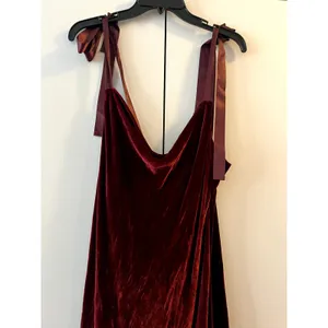Reformation Nya Velvet Maxi Sleeveless Dress Chianti Dark Burgundy Size L thumbnail 7