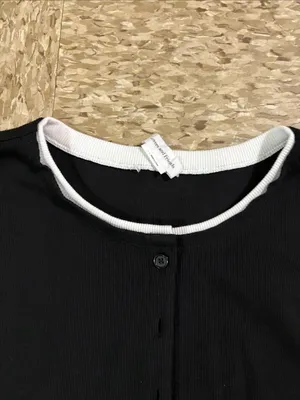 Lovers + Friends Black Button-Down Top with White Trim thumbnail 2