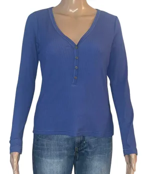 Old Navy Ribbed Henley Top thumbnail 1